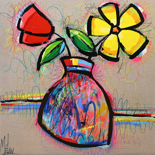 Blooming Freedom by MÉLAN, Mixed Media on Canvas, 40 × 40 in