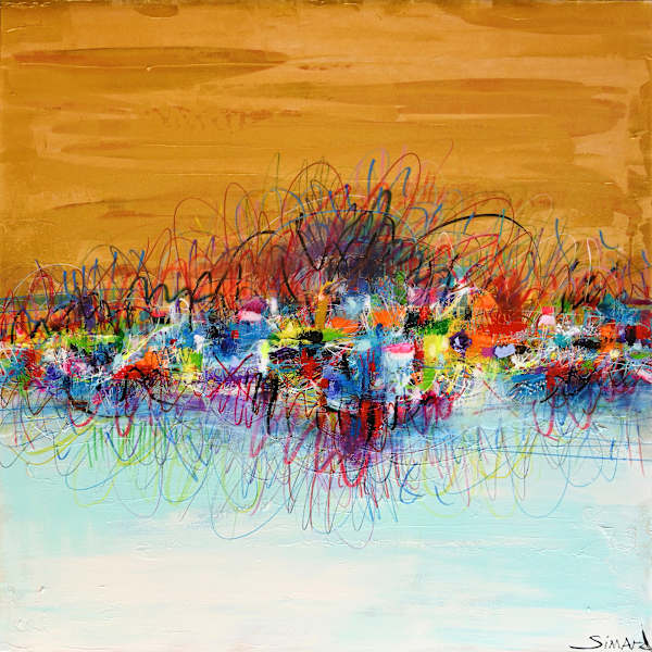 Precious Feelings by MÉLAN, Mixed Media on Wood, 40 × 40 in