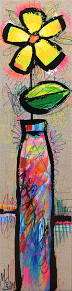 Sunlit Bloom by MÉLAN, Mixed Media on Linen, 48 × 12 in