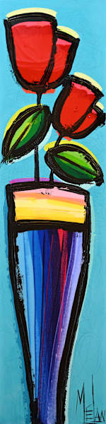 Together in Bloom by MÉLAN, Mixed Media on Canvas, 48 × 12 in